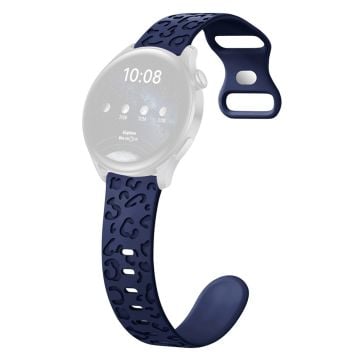 Samsung Galaxy Watch6 Classic 47mm / 43mm / Garmin Venu Sq 2 20mm Silicone Watch Band Leopard Printed - Dark Blue