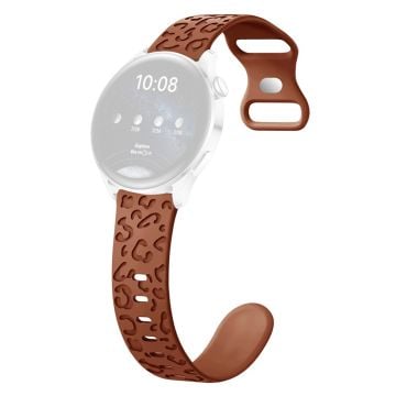 Samsung Galaxy Watch6 Classic 47mm / 43mm / Garmin Venu Sq 2 20mm Silicone Watch Band Leopard Printed - Brown