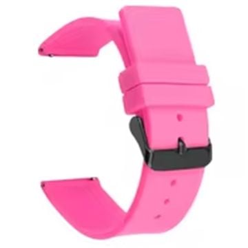 Garmin Venu 3S / Venu 2S / Mi Watch Strap Replacement 18mm Sports Style Silicone Watchband with Black Buck - Dark Pink