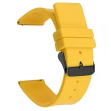 Garmin Venu 3S / Venu 2S / Mi Watch Strap Replacement 18mm Sports Style Silicone Watchband with Black Buck - Yellow