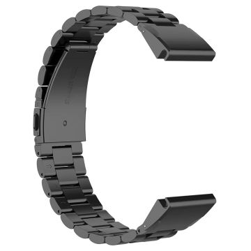 Garmin Fenix 7S / 7S Pro / 6S / 6S Pro Watch Band 20mm Stainless Steel 3-Bead Wrist Strap - Black