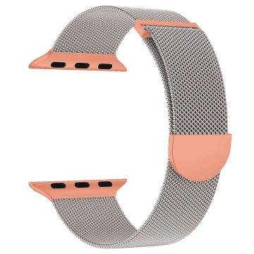 Apple Watch Series 41mm - 40mm - 38mm Watch Band Milanese Magnetic Strap - Starlight+Orange