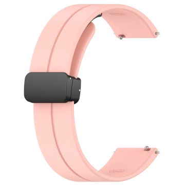 Huawei Watch GT 4 41mm / Garmin Venu 3S 18mm Watch Band Silicone Watch Strap with Folding Buckle - Pink