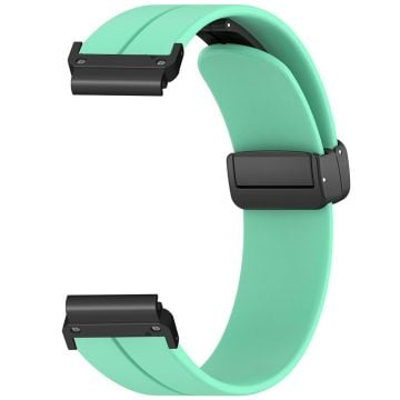 Garmin Fenix 7 / 6 / 5 22mm Wrist Strap Flexible Silicone Watch Band with Magnetic Buckle - Mint Green