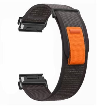 Coros Vertix 2 / Garmin Fenix 7X / 6X / 5X 26mm Trail Loop Nylon Band Soft Watch Strap - Black  /  Black+Black