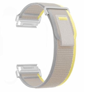 Coros Vertix 2 / Garmin Fenix 7X / 6X / 5X 26mm Trail Loop Nylon Band Soft Watch Strap - Beige+White