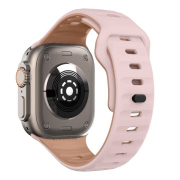 Apple Watch Series 41mm - 40mm - 38mm Watch Strap Dual Color Silicone Band - Pink+Rose Gray