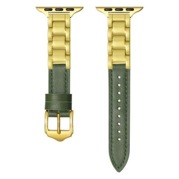 Apple Watch Series 41mm - 40mm - 38mm Ceramic Watch Band - Green+Gold