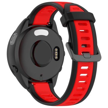 Huawei Watch GT 2 / 3 / 3 Pro / Samsung Galaxy Watch6 Classic Silicone band 20mm Dual-Color Textured Watch Strap - Black / Red