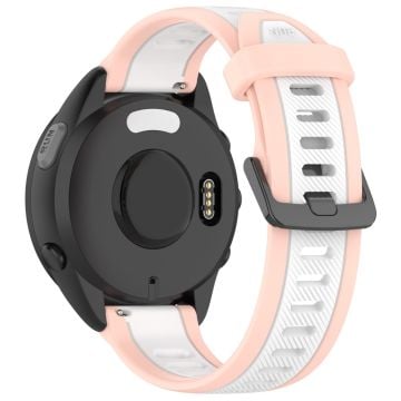 Huawei Watch GT 4 41mm / Garmin Venu 3S Silicone Watch bands Dual-Color 18mm Textured Strap - Light Pink+White