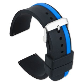 Huawei Watch GT 2 / 3 / 3 Pro / Samsung Galaxy Watch6 Classic Replacement Strap Dual-Color Silicone Watch band  - Black / Blue