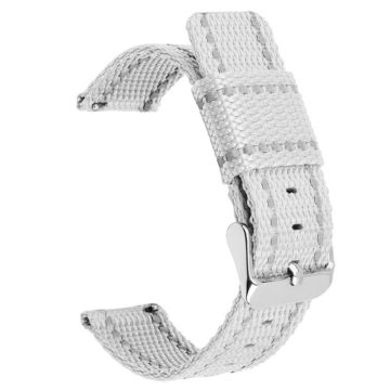 Huawei Watch GT 3 42mm / Watch GT 3 Pro 43mm Wrist Strap 20mm Texture Nylon Watch Strap - White / Reflective Strip