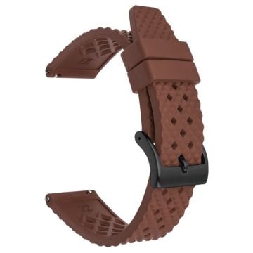 Huawei Watch GT 3 42mm / GT 3 Pro 43mm Watch Strap 20mm Fluorubber Wrist Band - Brown+Black Buckle