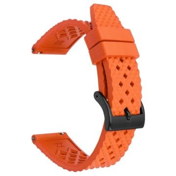 Huawei Watch GT 3 42mm / GT 3 Pro 43mm Watch Strap 20mm Fluorubber Wrist Band - Orange+Black Buckle