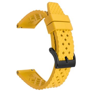 Garmin Venu 3S / Watch GT 4 41mm Replacement Wrist Band 18mm Fluorubber Watch Strap - Yellow+Black Buckle