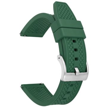 Huawei Watch GT 4 46mm / GT 4 Pro 22mm Replacement band Fluorubber Watch Strap - Dark Green+Silver Buckle