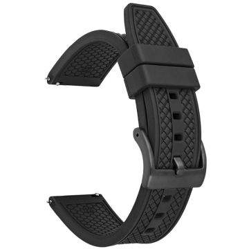 Huawei Watch GT 4 46mm / GT 4 Pro 22mm Replacement band Fluorubber Watch Strap - Black+Black Buckle