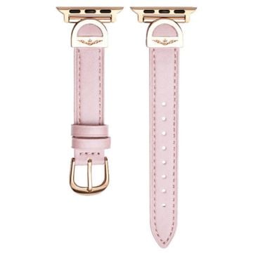 Apple Watch Series 9 8 7 41mm / 6 5 4 SE (2023) SE (2022) SE 40mm / 3 2 1 38mm Watch Straps Microfiber Leather Bracelet Strap - Light Pink