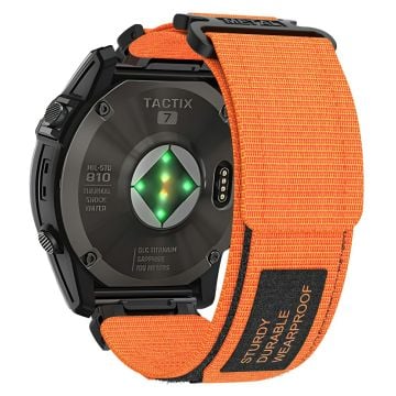 Garmin Tactix 7 Pro / Fenix 7X / 6X Pro / 5X Plus Watch band 26mm Nylon Wrist Strap - Orange