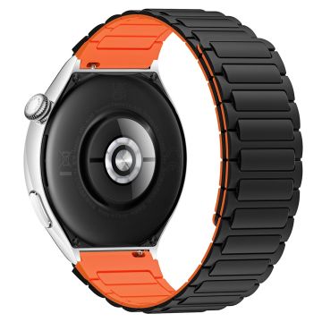 Silicone Watch band Huawei Watch 4 / 4 Pro / GT 4 46mm Magnetic Wrist Strap - Black / Orange