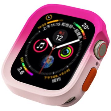 Apple Watch Series 4 / 5 / 6 / SE / SE (2022) 44mm / 7 / 8 / 9 45mm Dual Color Flexibelt klockfodral - Ros