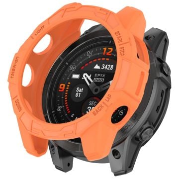 Garmin Fenix E 47mm Flexibelt klockfodral Anti-rep Hollow Watch Frame Cover - Orange