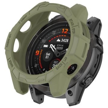 Garmin Fenix E 47mm Flexibelt klockfodral Anti-rep Hollow Watch Frame Cover - Djungelgrön