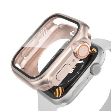 Ultra-Thin Splashproof Case with tempered Glass for Apple Watch Series 9/8/7 41mm - Rose Gold