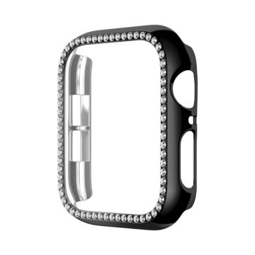 Apple Watch Series 6 / 5 / 4 / SE (2022) / SE (2023) / SE 40mm ihåligt slagtåligt klockfodral Rhinestone Frame - Svart