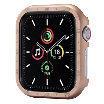 Apple Watch Series 9 / 8 / 7 41mm Aluminum Alloy Watch Case Protective Cover with Dial Plate - Rose Gold