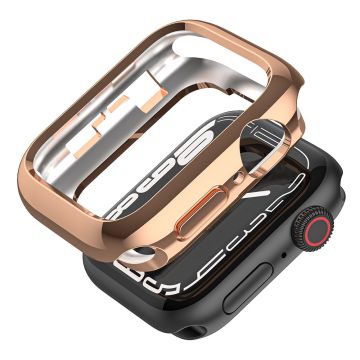 Apple Watch Series 41mm - 40mm - 38mm Electroplated Flexible Watch Case Hollow Anti-Drop Frame - Rose Gold