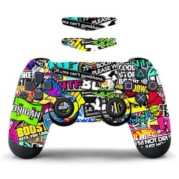 DATA FROG Sony PS4 / PS4 Slim Game Controller Decal Removable PVC Sticker - Graffiti