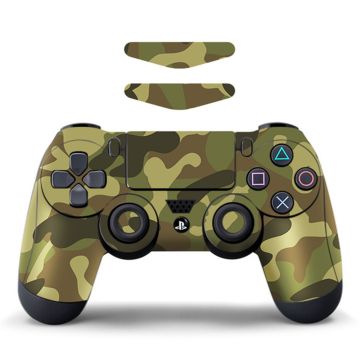 DATA FROG Sony PS4 / PS4 Slim Game Controller Decal Removable PVC Sticker - Green Camouflage