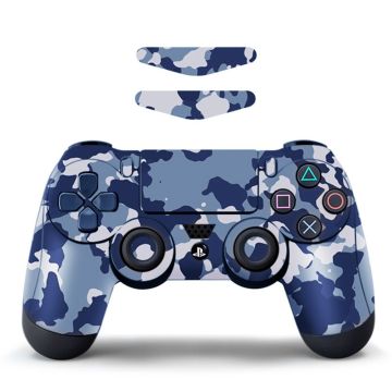 DATA FROG Sony PS4 / PS4 Slim Game Controller Decal Removable PVC Sticker - Blue Camouflage