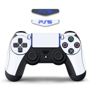 DATA FROG Sony PS4 / PS4 Slim Game Controller Decal Removable PVC Sticker - White