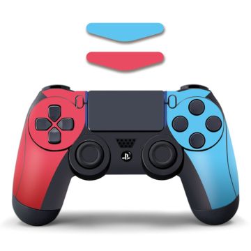 DATA FROG Sony PS4 / PS4 Slim Game Controller Decal Removable PVC Sticker - Red+Blue