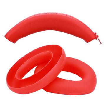 For Sony ULT WEAR WH-ULT900N Silicone Head Beam Sleeve + Headphone Earpad Covers Set - Red