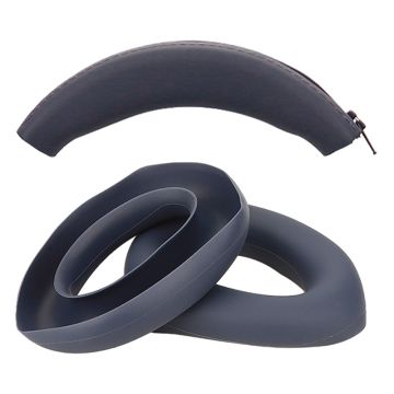 For Sony ULT WEAR WH-ULT900N Silicone Head Beam Sleeve + Headphone Earpad Covers Set - Dark Blue