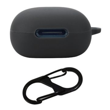 For Anker Soundcore P40i Silicone Cover Bluetooth Earphone Protective Sleeve with Anti-lost Buckle - Black