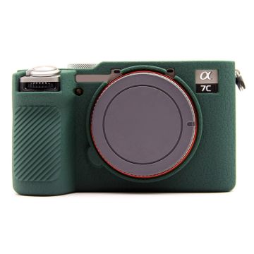 Sony A7CR / A7C II Litchi Texture Silicone Protective Case Anti-Collision Camera Cover - Green