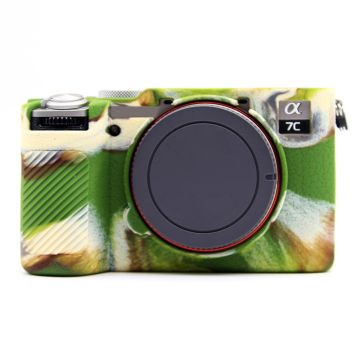 Sony A7CR / A7C II Litchi Texture Silicone Protective Case Anti-Collision Camera Cover - Camouflage