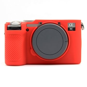 Sony A7CR / A7C II Anti-Slip Silicone Protective Case Dust-Proof Camera Cover - Red