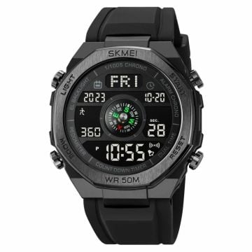 SKMEI 2209 Pedometer - Compass - Digital Watch - Black / Black Dial