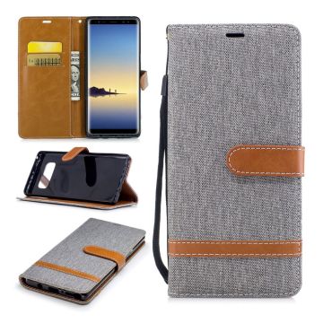 Samsung Galaxy Note 8 Fodral med beige stripe - Grå