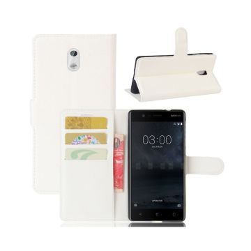 Nokia 3 Stilrent skinn fodral - Vit