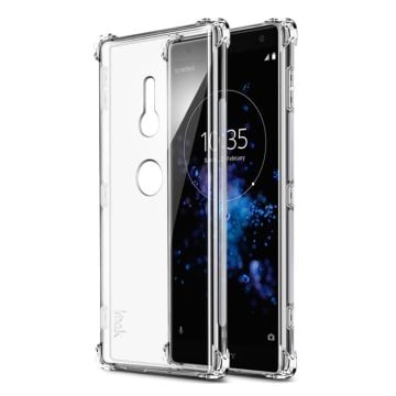 IMAK Sony Xperia XZ2 mobilskal i skyddande TPU material skyddande böjbar tillkommer skärmskydd explosionssäkert - Transparent