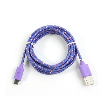 Universel 2m Micro USB Kabel til Android Smartphones - Lila