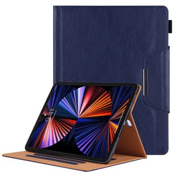 iPad Pro 12.9 (2021) / (2020) / (2018) PU leather flip case with card slots - Blue