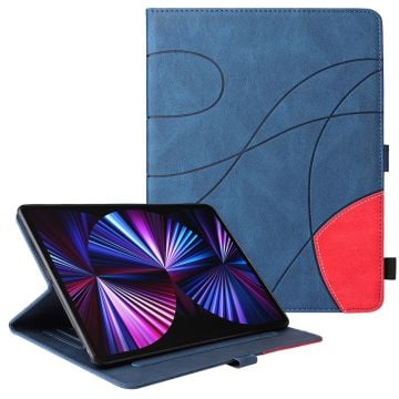 iPad Pro 12.9 (2021) / (2020) / (2018) KT dubbelfärgat flipfodral i läder - Blå