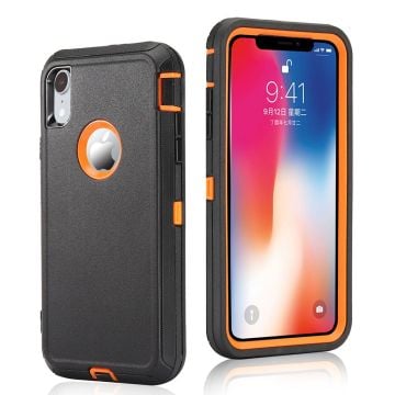 iPhone Xr mobilskal plast silikon stötdämpande – Svart och orange 